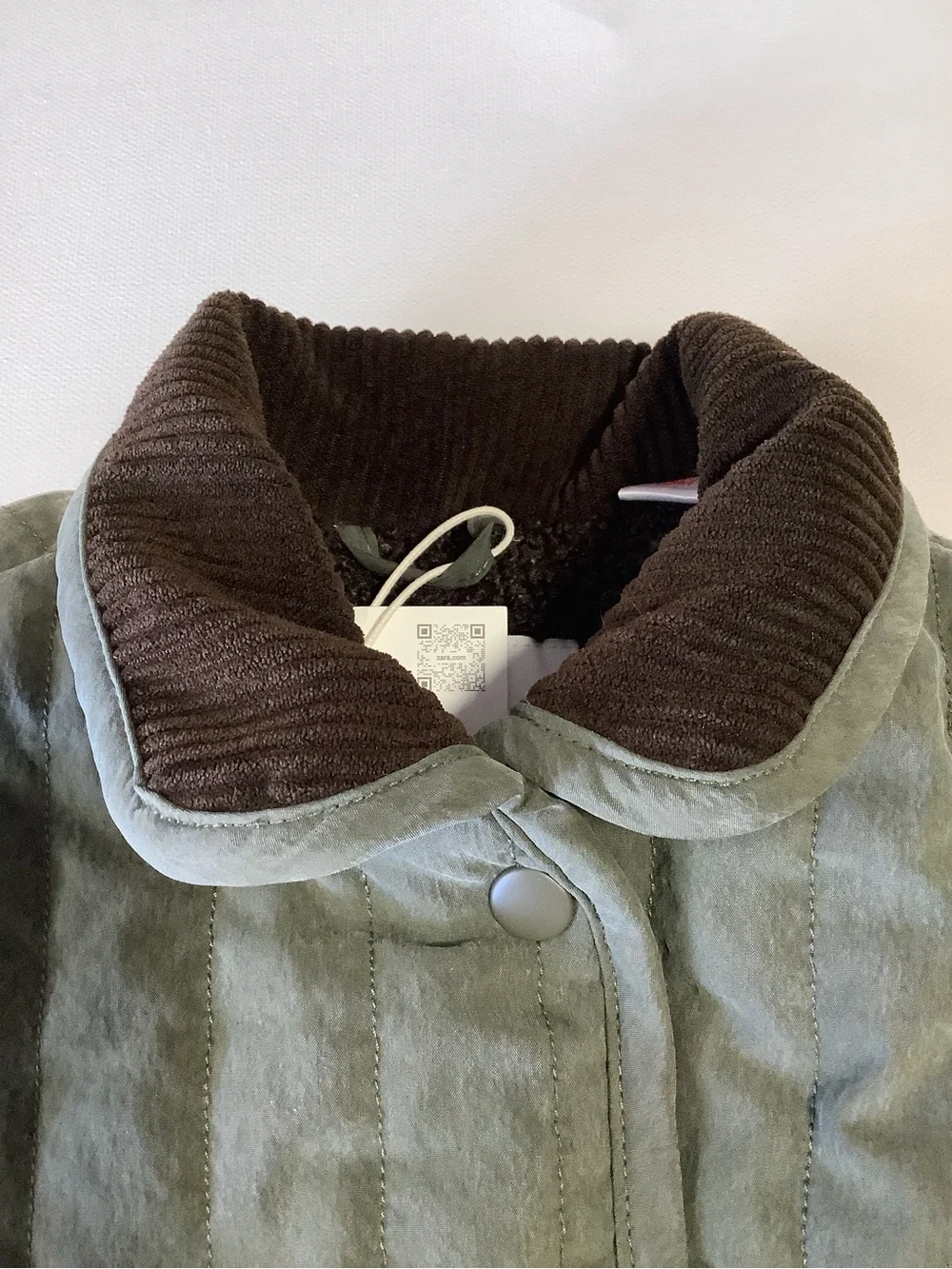 ZARA Quilted Corduroy Collar Jacket Baby Size 9-12 Months